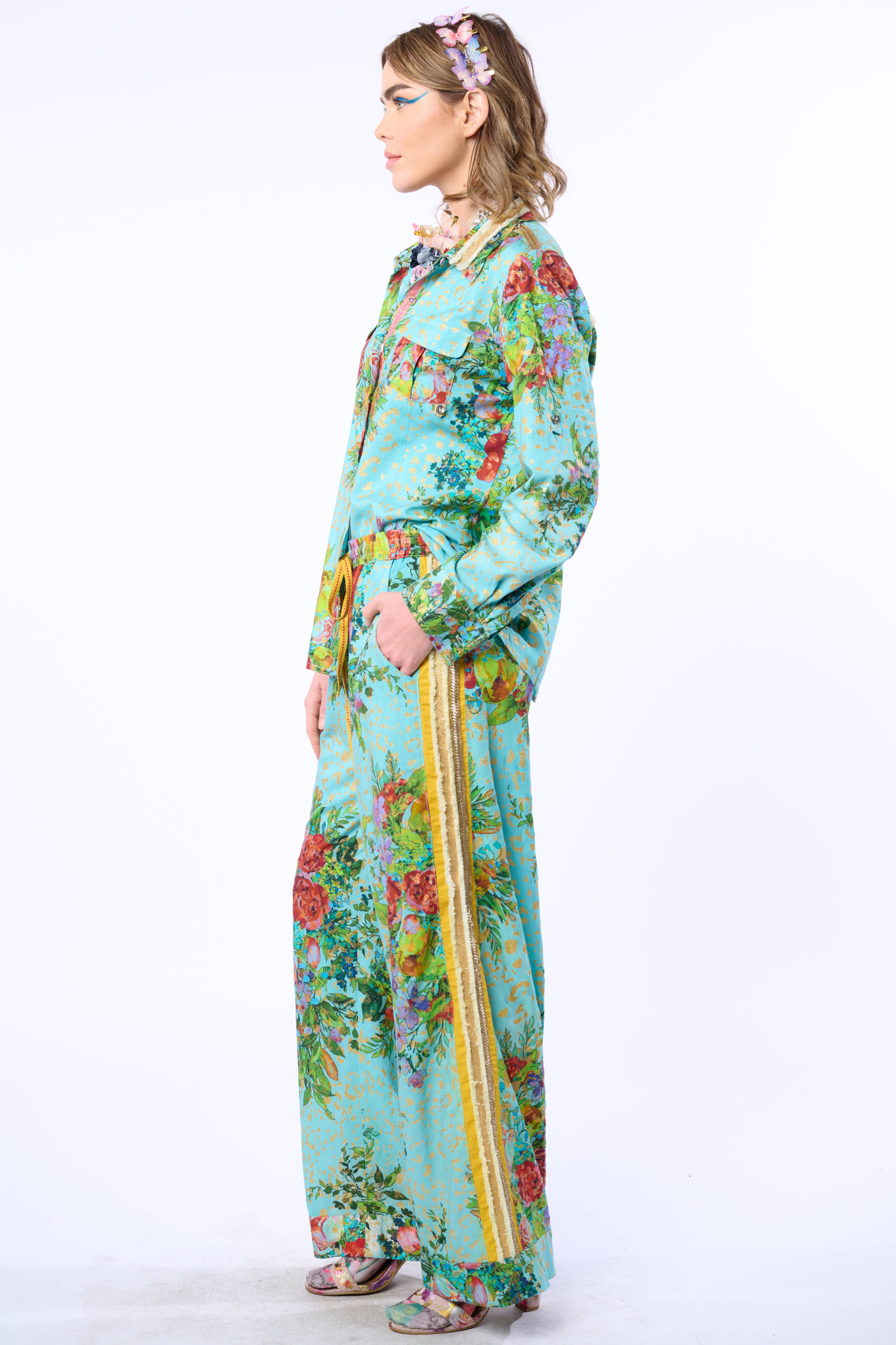 Imprimé Aqua Pantalon Cordelia en vente sur Faire14