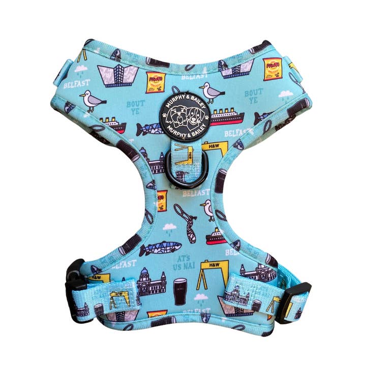 Mutts about Belfast - Pettorina classica completamente regolabile, colore: blu per la vendita all'ingrosso da parte di Murphy and Bailey