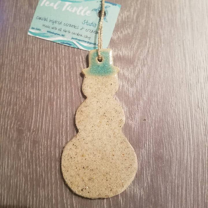 Teal Turtle Studio - Wholesale Ornament - Mr Sandman Beach Sand Snowman Christmas Ornament4