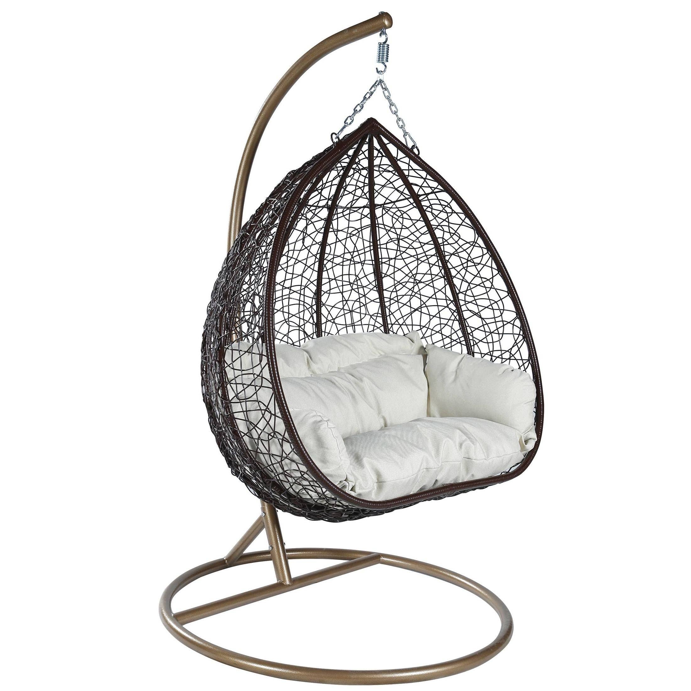 LeisureMod - Wholesale Egg Chair - Recluse Polyethylene Hanging Two-Person Swing Chair0