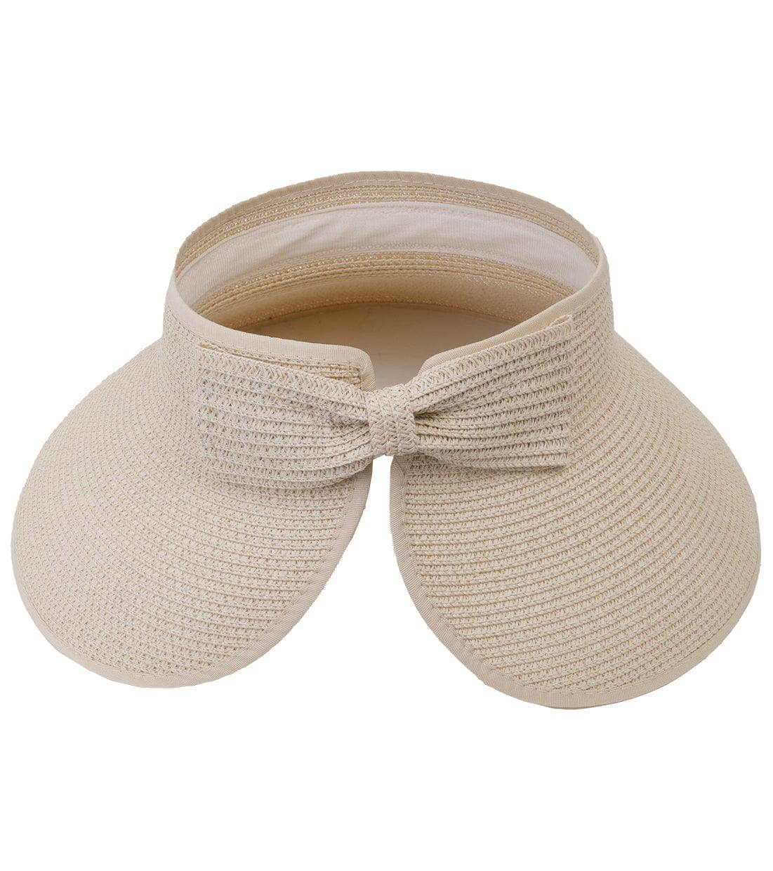 Magid - Wholesale Visor - Women's - Magid Straw Bow Rollup Visor0