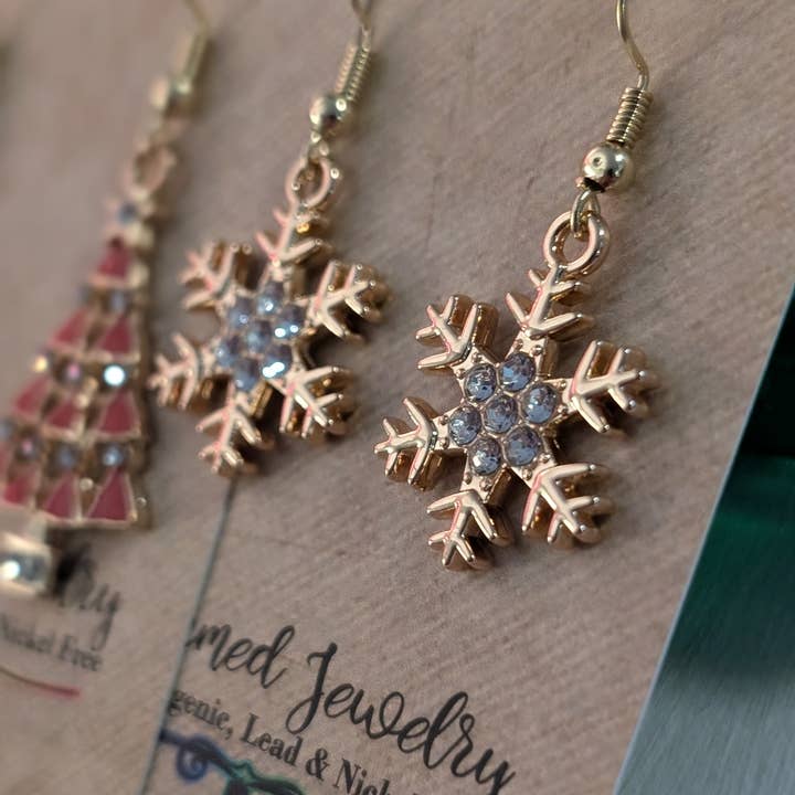 Con-Quest Crafts - Wholesale Dangle earrings - Festive Crystal Christmas Earrings & Necklaces9