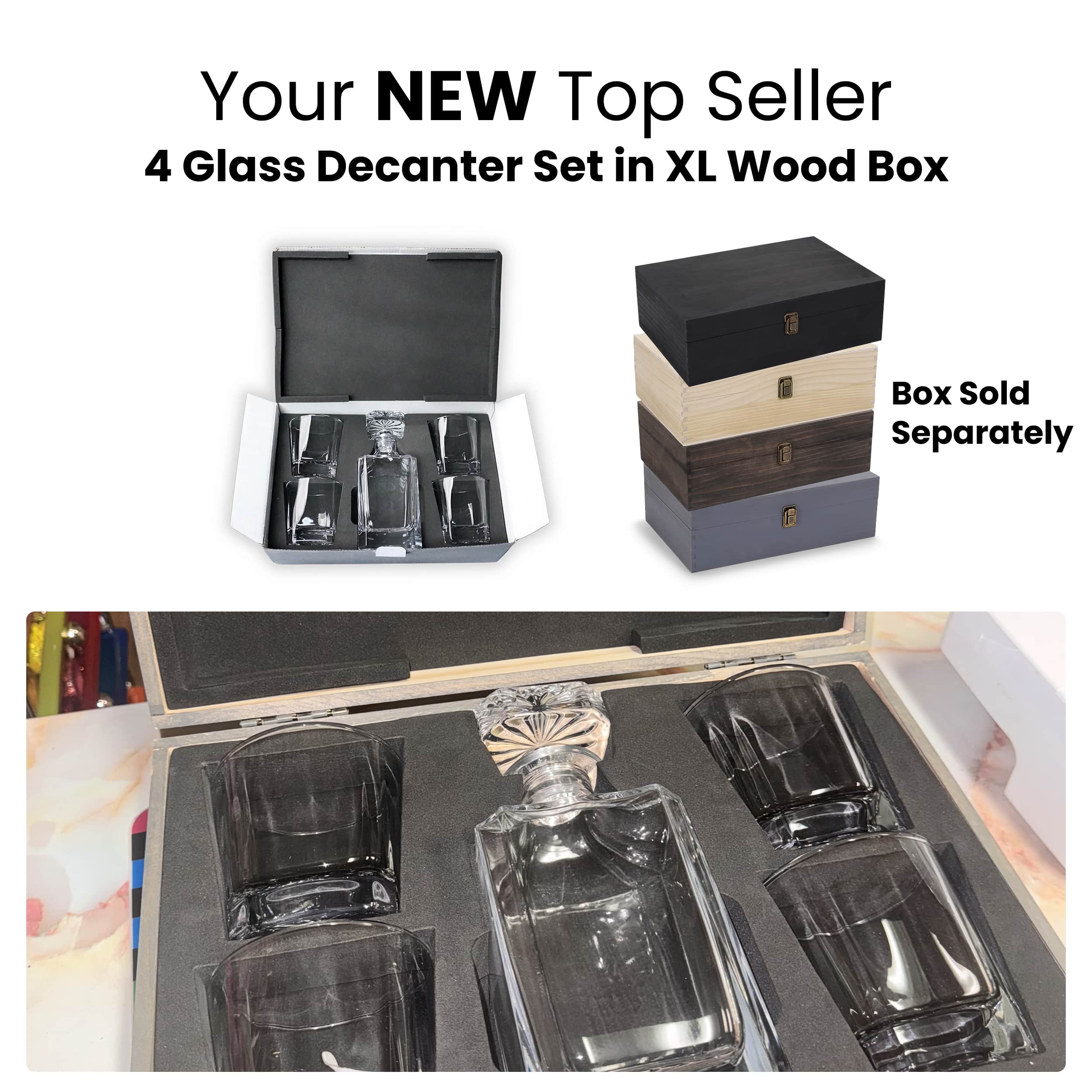 MakerFlo – wholesale Decanter – 4 Glass Decanter Set7