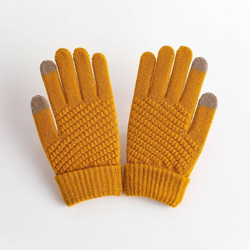 FurDecoration - Wholesale Gloves - Women's - Fashion Touch Screen Jacquard Plus Velvet Gloves4