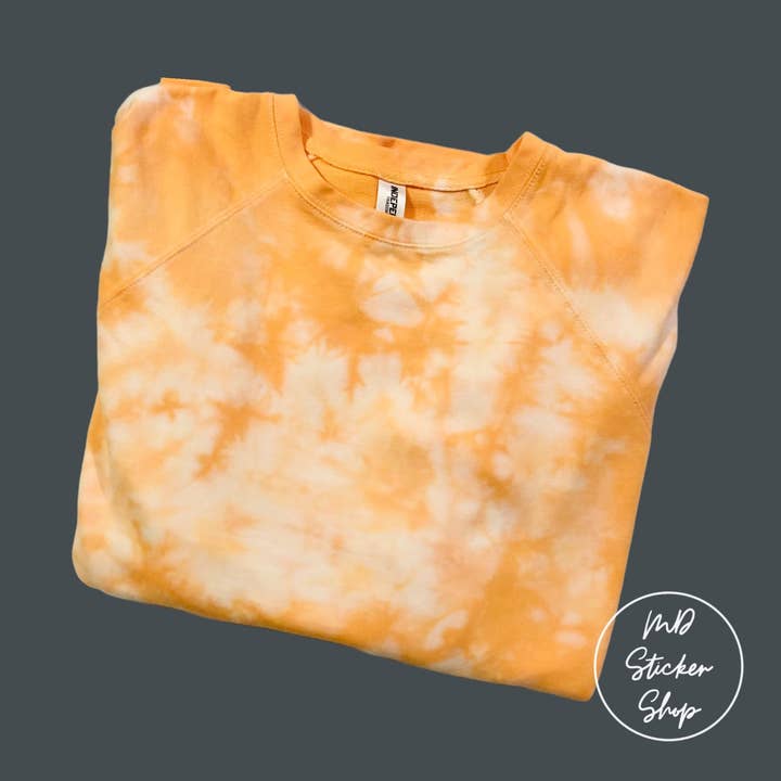 Clementine Tie Dye Blank Crewneck Sweatshirt for wholesale by MDStickerShop
