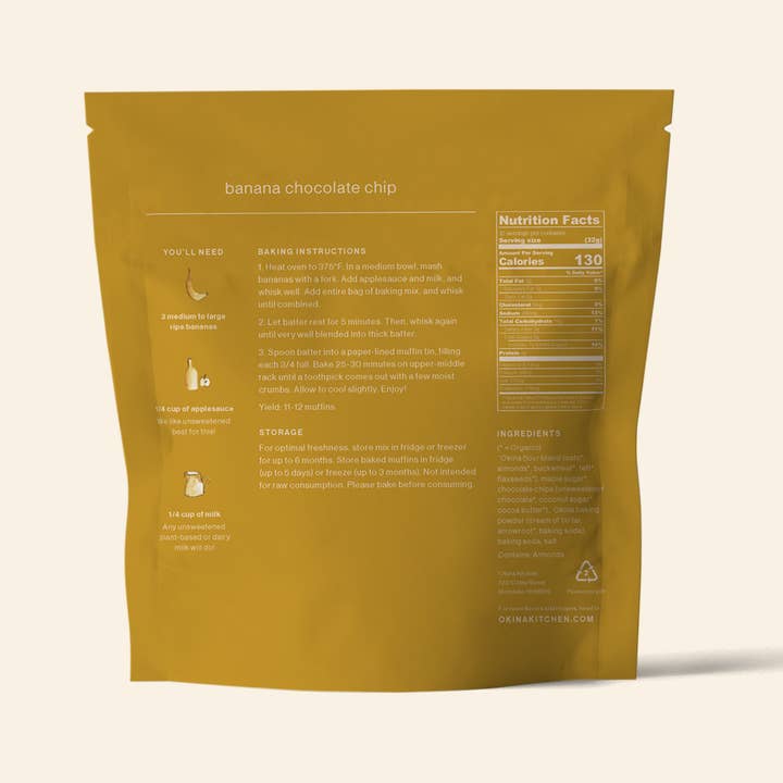 'Okina - Wholesale Muffin mix - 'Okina Banana Chocolate Chip Muffin Mix (v, gf)3