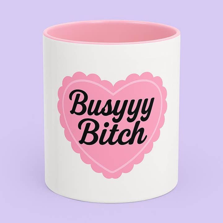 Custom Funny Busy Bitch Ceramic Coffee Mug, Rude Quote Coffee Mug, Sarcastic Office Gift, Inappropriate Humor Mug, 11oz/15oz for wholesale by OhhhSoPeachy