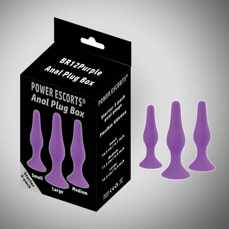 Kinky Pleasure - Vente Sex toys - Power Escorts - BR12 - Plug Anal en Silicone - Ensemble de 3 - Ventouse Puissante15