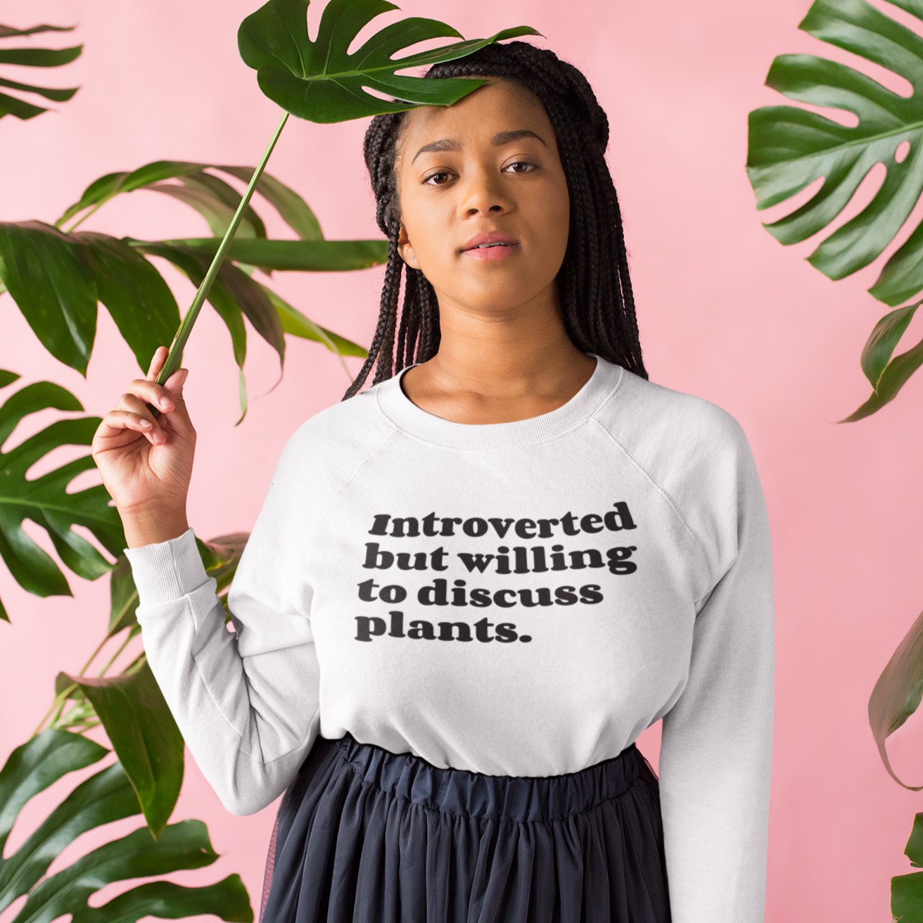 Oat Milk Club – wholesale Graphic sweatshirt – Unisex – Introverted But Willing to Discuss Plants-Organic Sweatshirt2