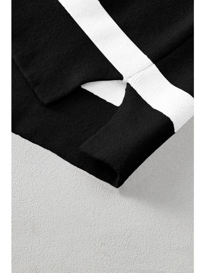 Amaryllis Apparel - Wholesale Tunic Sweater - Women's - Stripe Colorblock Oversized Sweater24