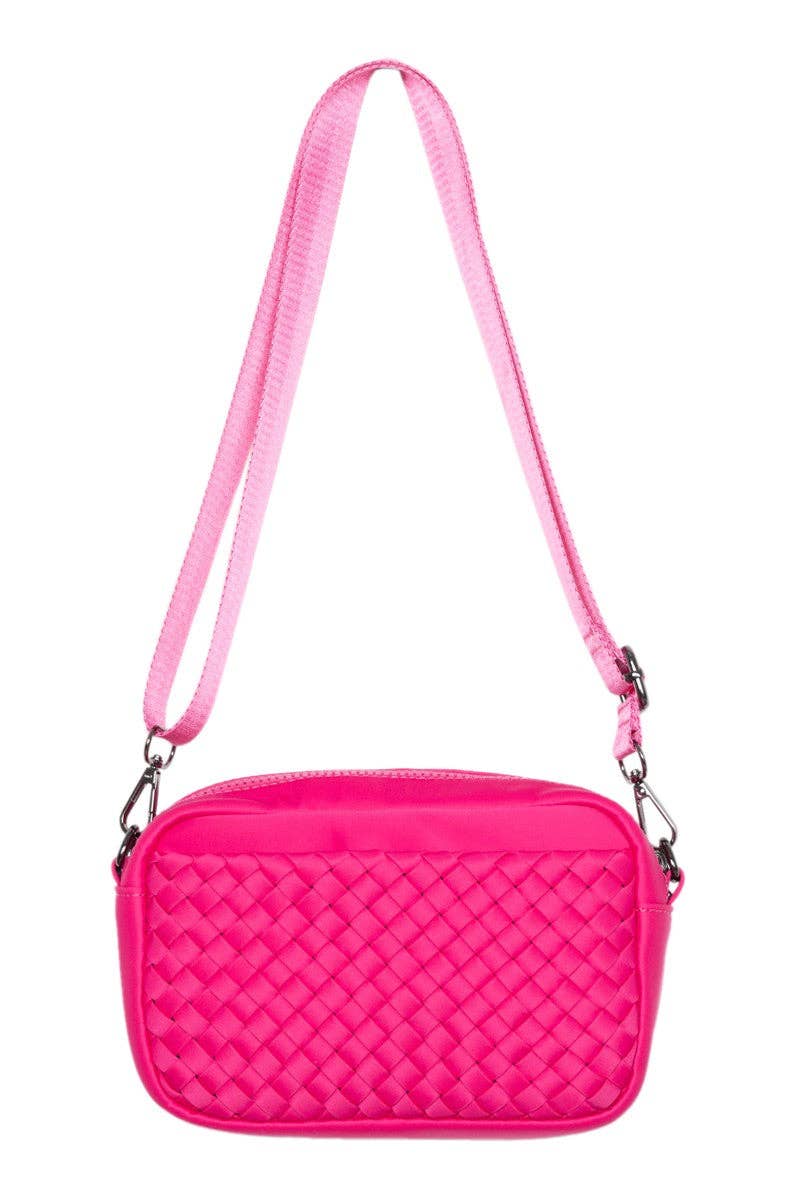 Hot Pink Woven Crossbody Bag Wholesale for wholesale on Faire4