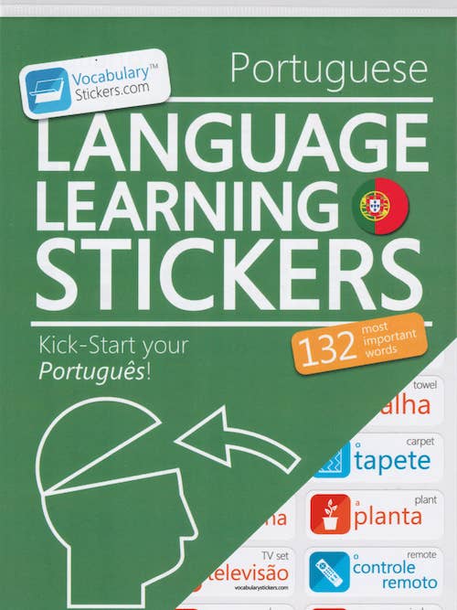 🇵🇹 Portuguese Language Learning Stickers for wholesale by VocabularyStickers.com