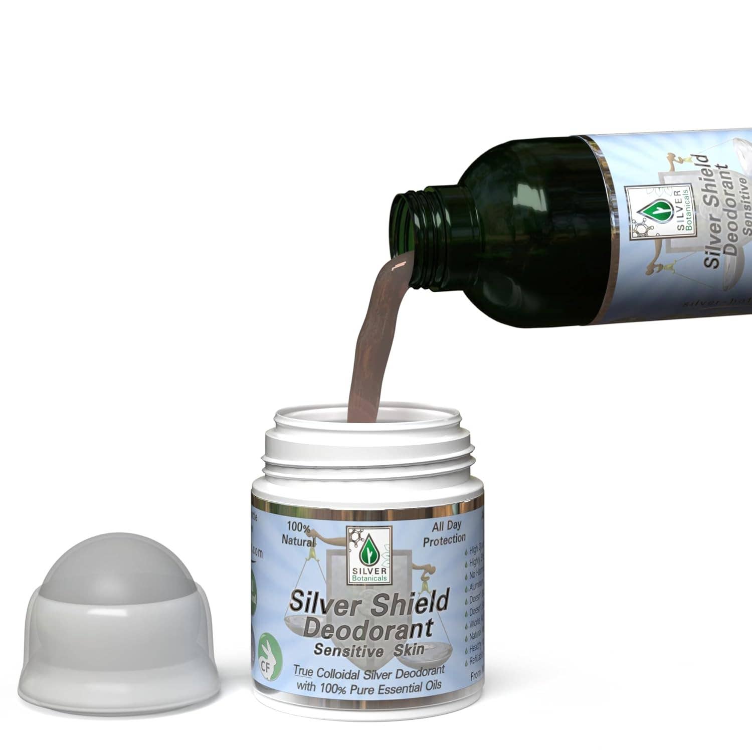 Silver Botanicals - Vendita all'ingrosso Deodorante - Unisex - Silver Shield Deodorante - Roll-on, 2 oz7
