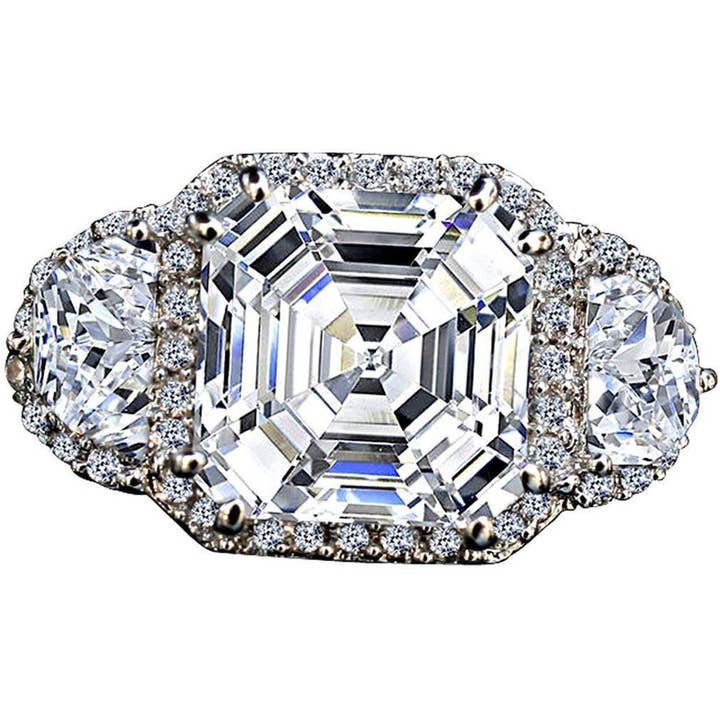 Asscher cut Cubic Zirconia vintage Ring for wholesale by Diamond Veneer Travel Jewelry