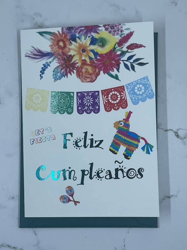 Biglietto d'auguri Let's Fiesta per la vendita all'ingrosso da parte di D. Johnson & Co Greetings