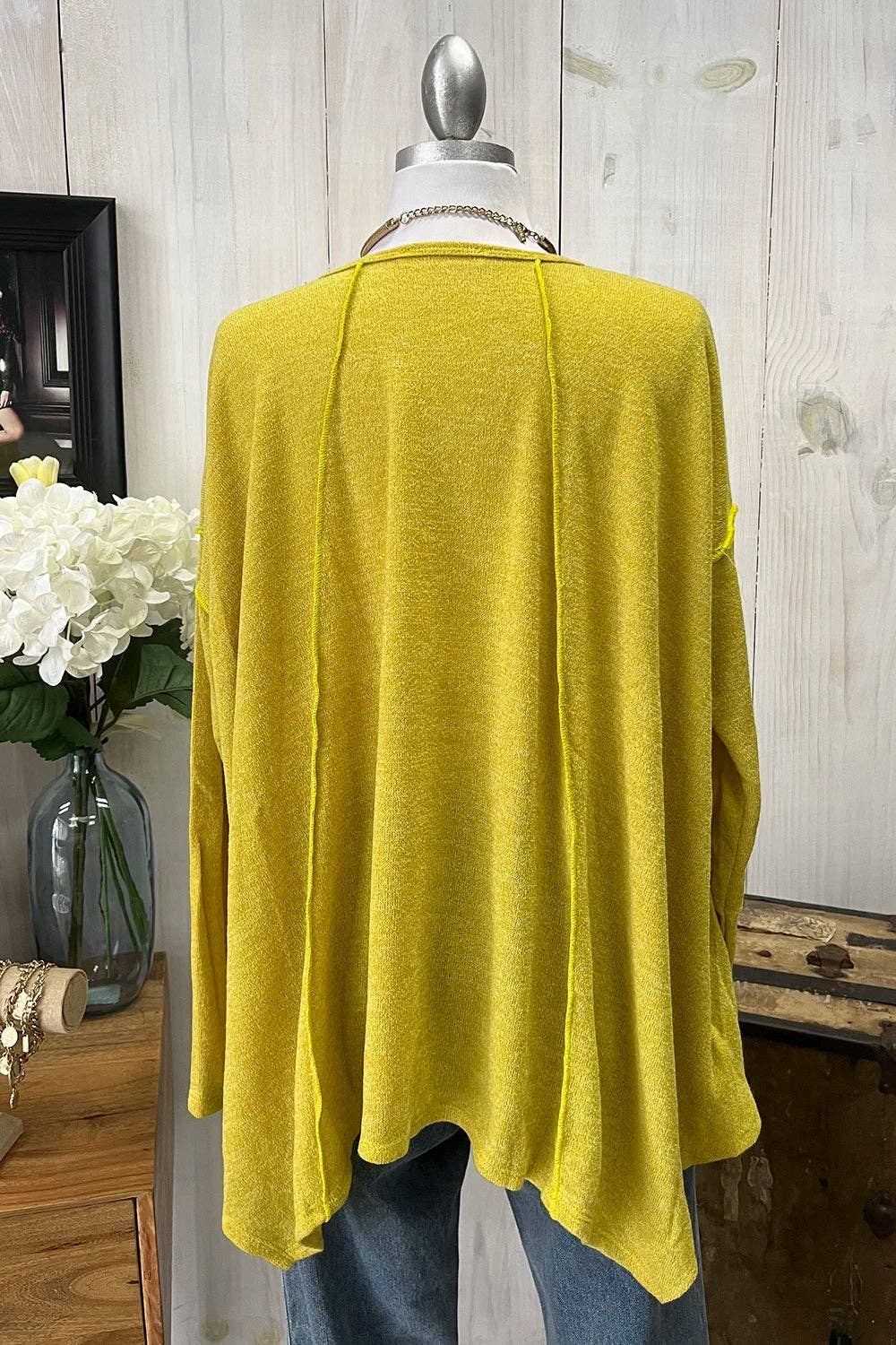 Tasha Apparel Wholesale - Wholesale Tunic Sweater - Women's - Oversized Asymmetrical Long Sleeve Relaxed Fit Cozy Sweater Top4