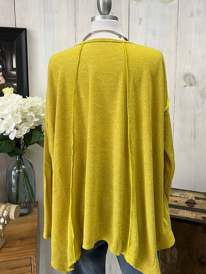 Tasha Apparel Wholesale - Wholesale Tunic Sweater - Women's - Oversized Asymmetrical Long Sleeve Relaxed Fit Cozy Sweater Top4