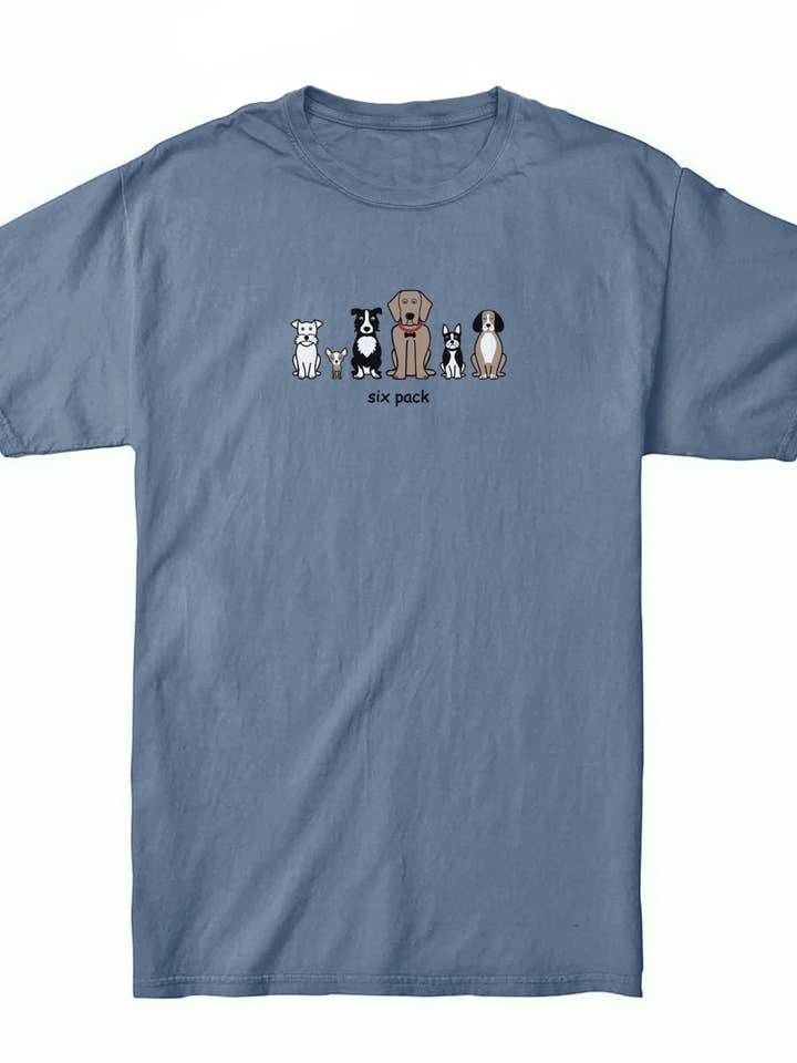 T-shirt unisexe en lot de 6, imprimé sérigraphié, 100 % coton, couleur jean bleu pour la vente par SpoiledRottenDogz