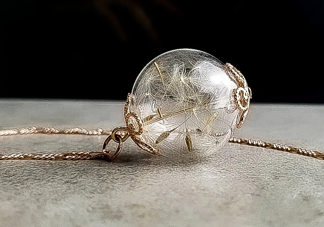 MadamLili - Vendita all'ingrosso Collana con ciondolo/pendaglio - Collana con dente di leone placcato oro rosa sterling 925 - K925-12913