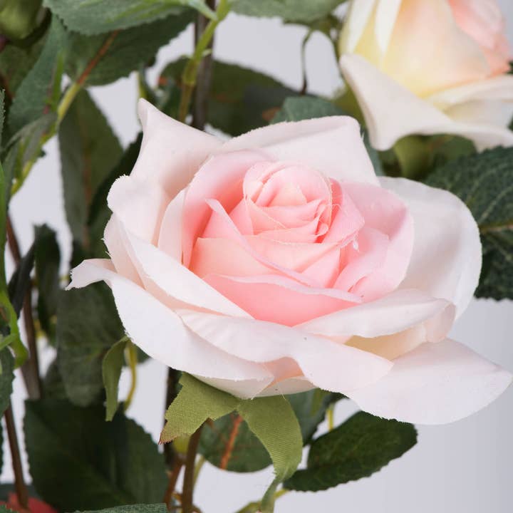 Vickerman 21" Artificial Pink Rose Plant in Pot. for wholesale on Faire1