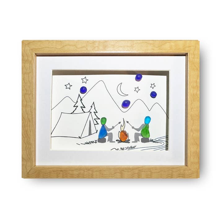 Camping, Art en verre de mer pour la vente par LISART LLC
