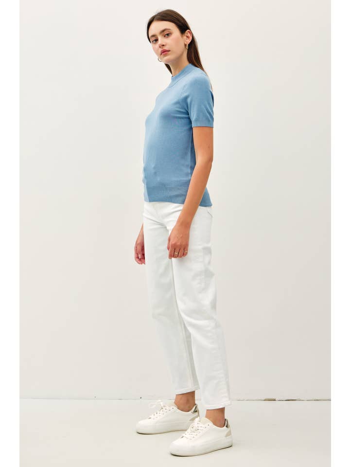 Be Cool - Wholesale Knit Sweater - Women's - SHORT SLEEVE MOCK NECK SWEATER