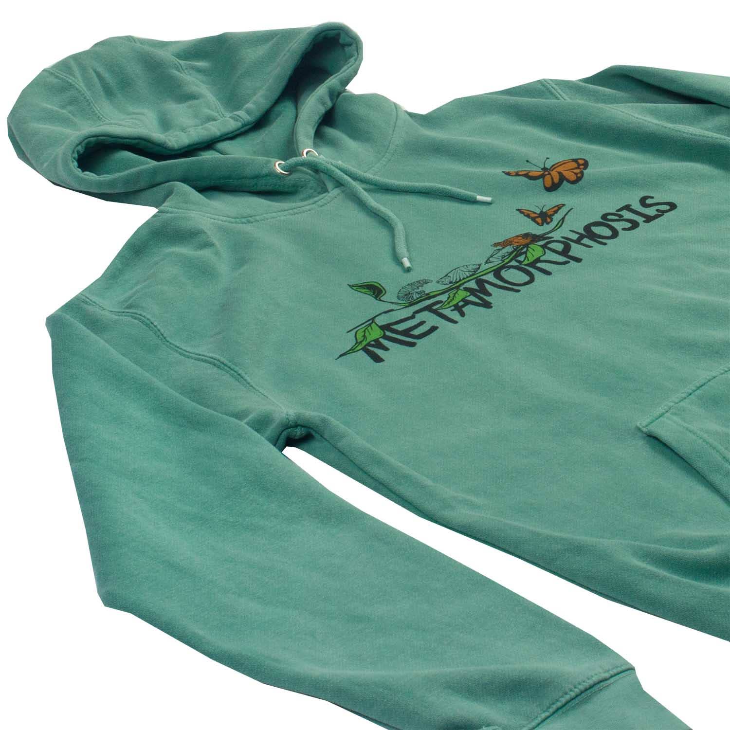 Vintage Green Metamorphosis Relaxed Fit Hoodie Sweatshirt for wholesale on Faire3