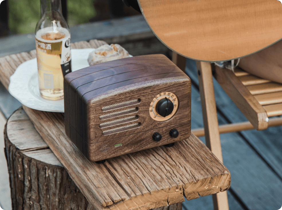 Walnutwood MUZEN OTR Wood and Utopia Retro Portable FM Radio Bluetooth for wholesale on Faire4