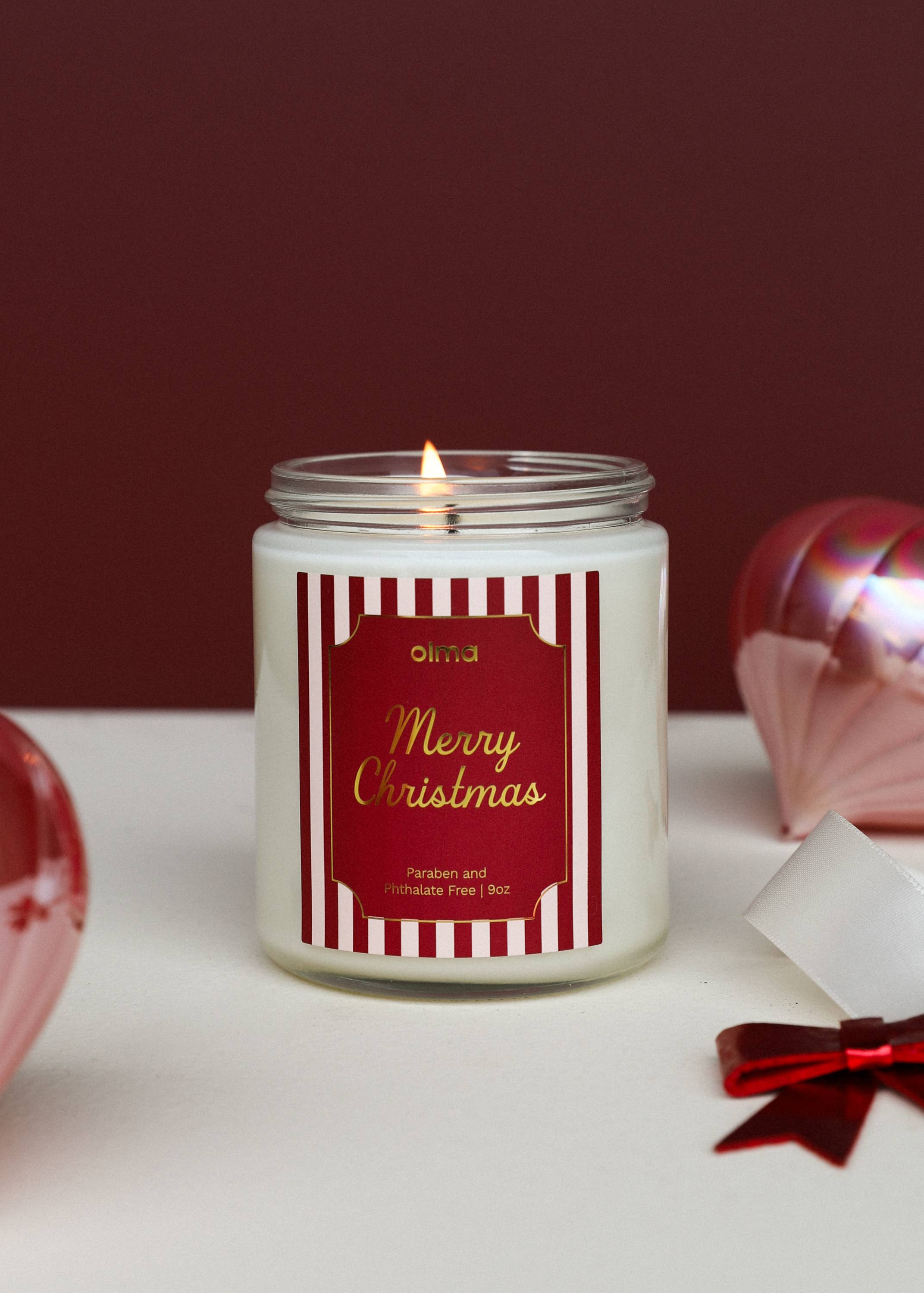 JaxKelly Candles - Wholesale Jar/Filled Candle - Merry Christmas - Holiday Christmas Candle - 9oz Clear
