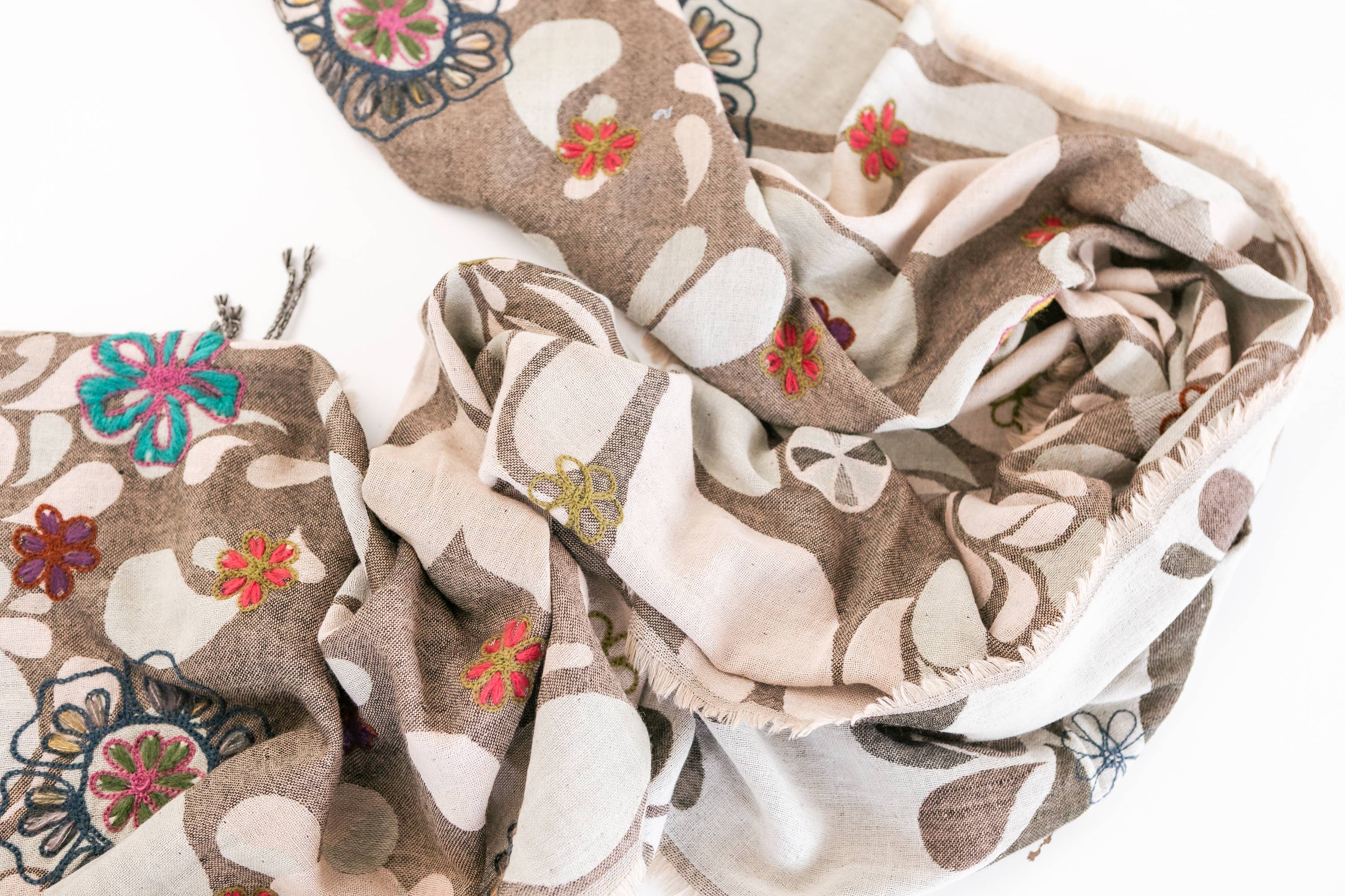 Rahab's Rope - Wholesale Wrap - Women's - Fringed Woven Embroidered Wool Wrap4