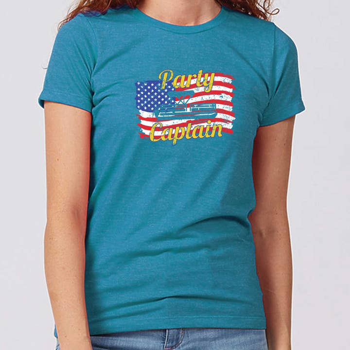 Fourth of July Party Captain North Dakota T-Shirt - Women's Fitted for wholesale by Wheatheadz