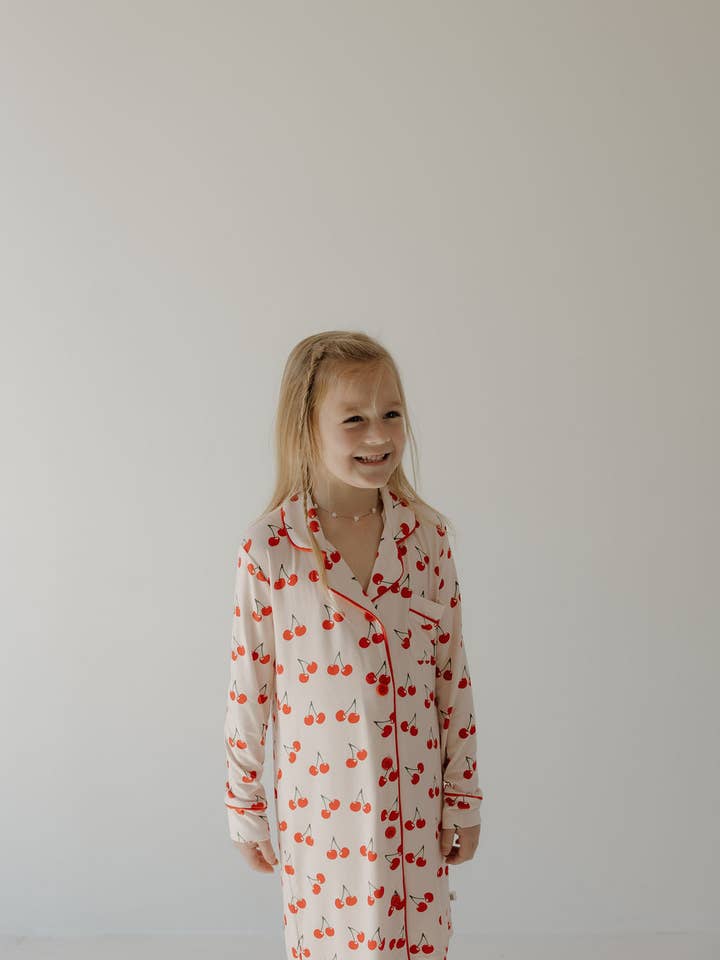 Vestido de dormir de bambú para niños pequeños | Huerto de cerezos para venta al por mayor de Forever French Baby