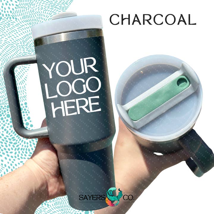 Sayers & Co. - Wholesale Insulated Mug/Tumbler - CUSTOM DECAL LOGO- 40 oz Double Walled Screw Matte Tumbler11