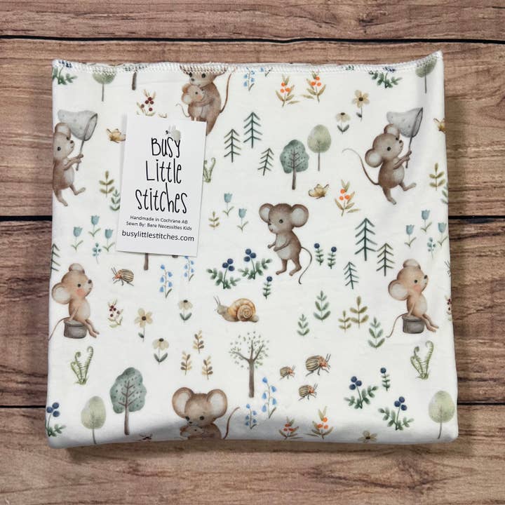 Forest Mice Toddler Blanket for wholesale by Busy Little Stitches