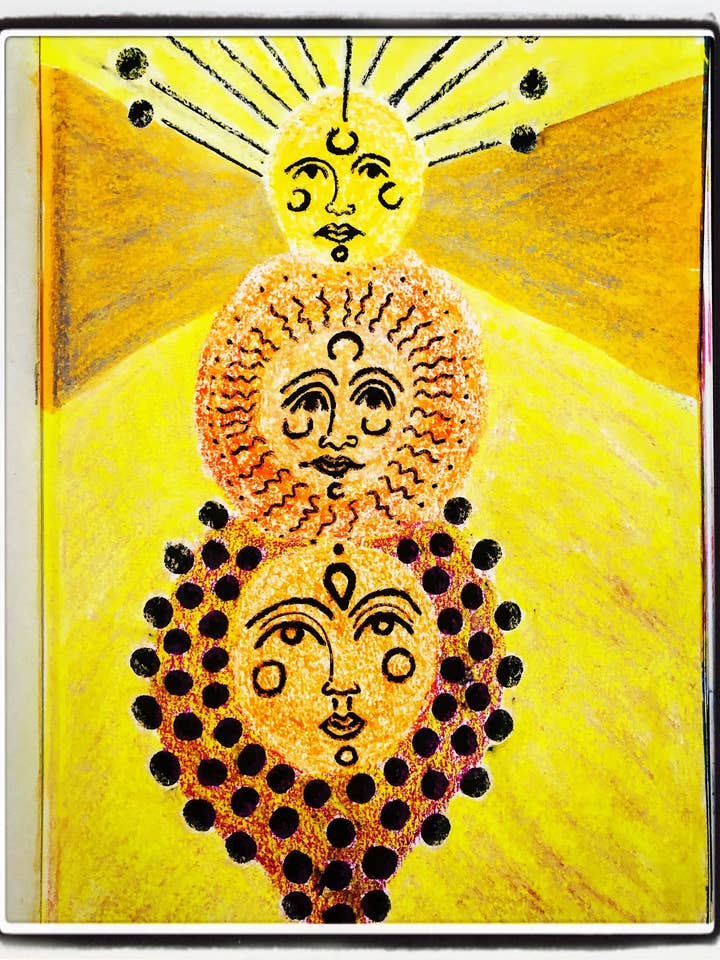 Drei Sonnen Samt Fine Art Print für den Großhandel von Shop Love Live Give