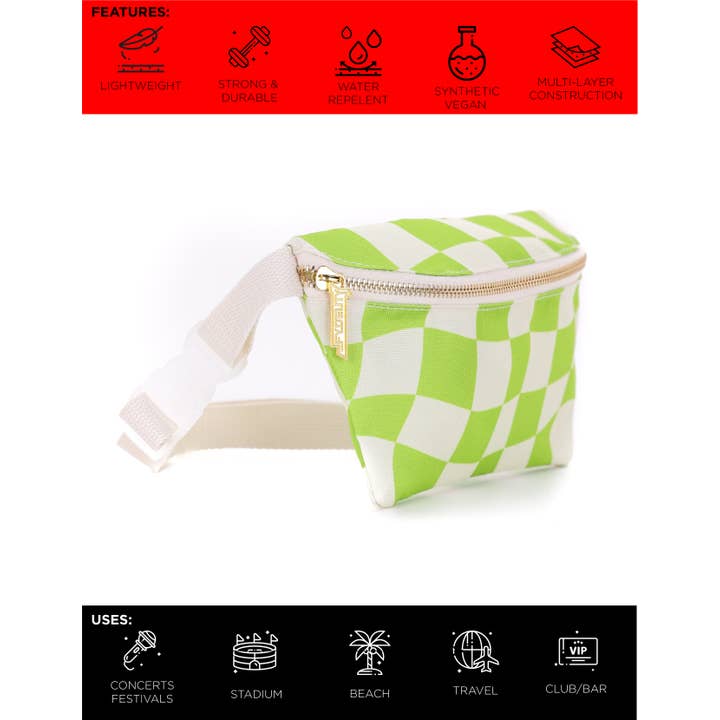 Fydelity - Wholesale Belt Bag - Women's - 83856: Fanny Pack | Slim | Recycled RPET | Groovy Green1