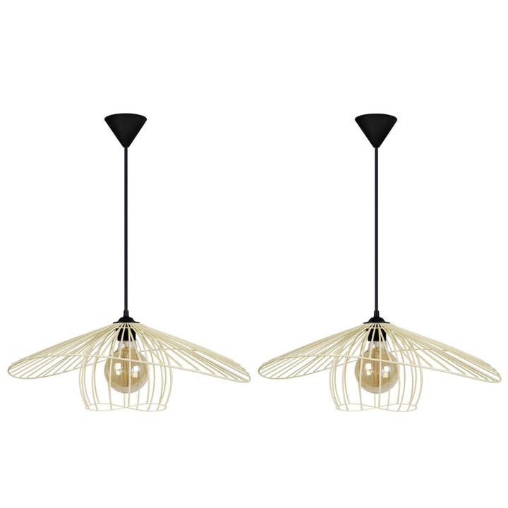 LADY BIS-LOT 2 - Geometrisk creme metal hængende lampe for engroshandel hos Tosel Shop