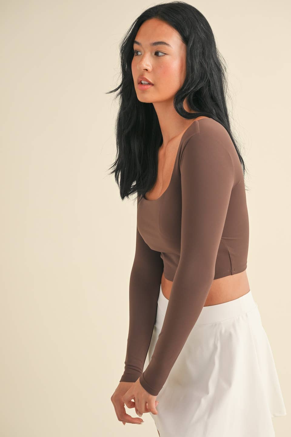 KIMBERLY C - Wholesale Athletic Top - Women's - Balletcore Long Sleeve Square Neck Top32