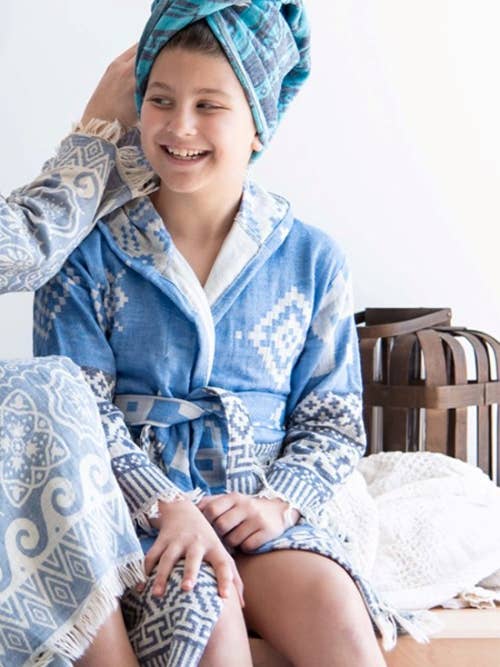 Bata Kentima para niños en azul claro y azul oscuro, talla 0-6 años para venta al por mayor de AELIA ANNA