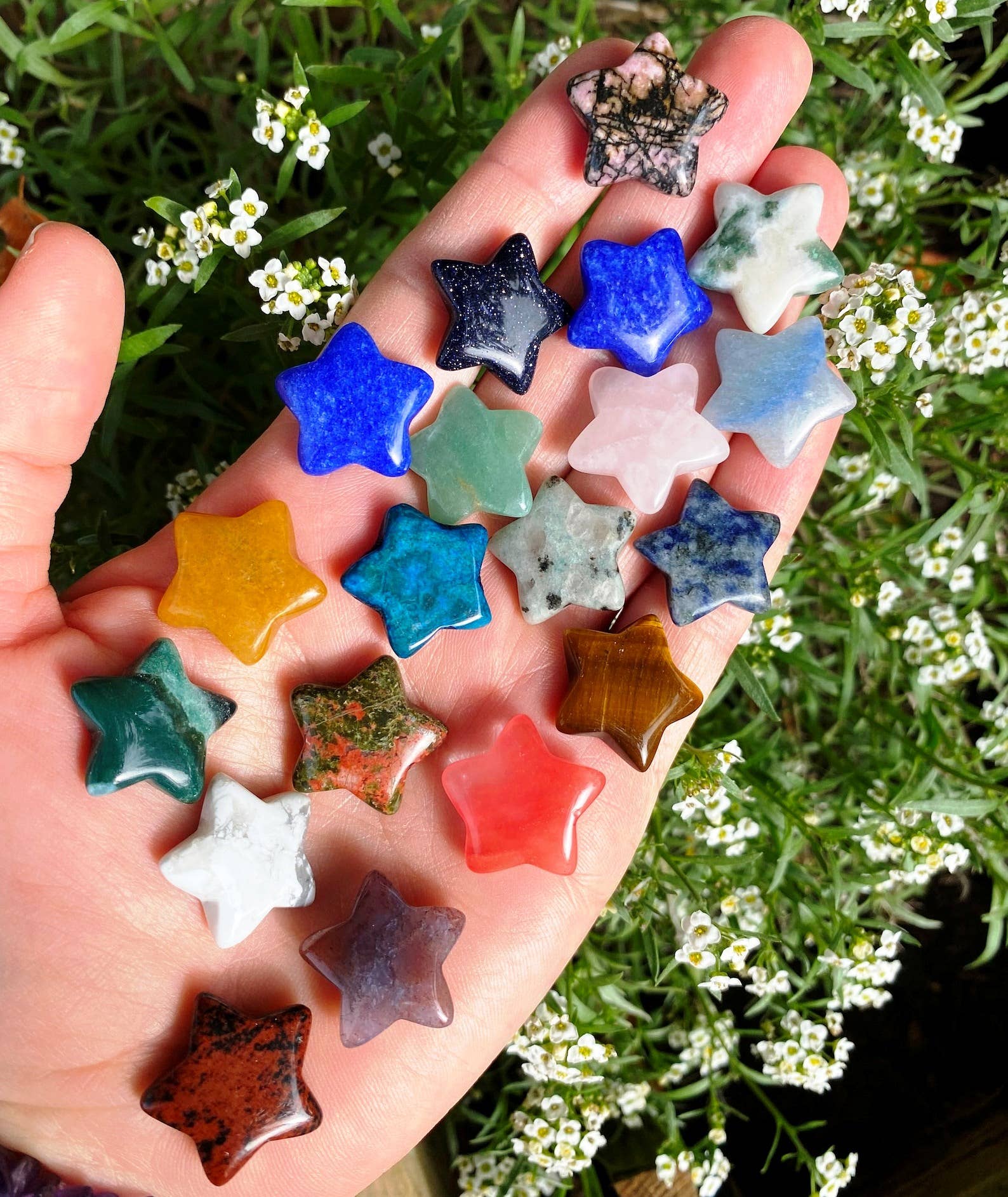 Elf Kendal Hippies - Wholesale Spiritual Stone/Crystal - Crystal star 20mm gemstone star mixed gemstones star by elf15