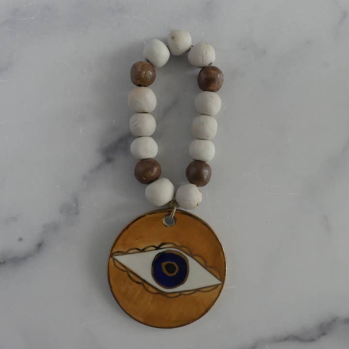 Handgefertigter Evil Eye Wandbehang, keramischer Wandbehang für den Großhandel von Design by Pouneh