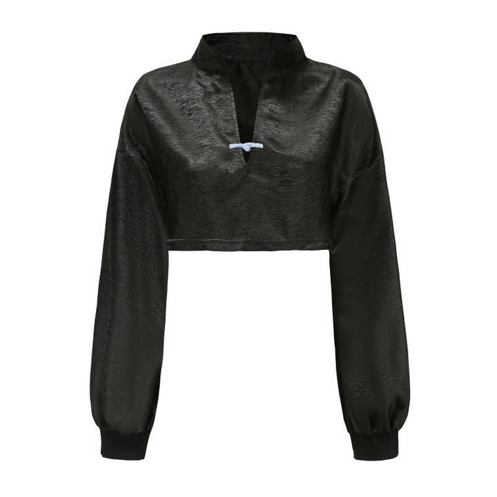 Hei Open Collar Crop Top for wholesale by DAWANG