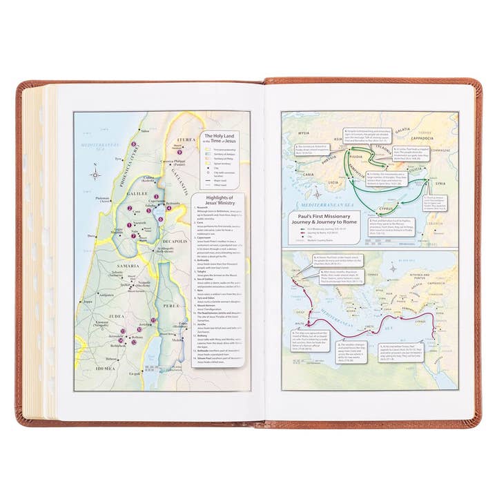 Christian Art Gifts - Wholesale Religion - KJV Bible Deluxe Gift Faux Leather, Tan Cross4