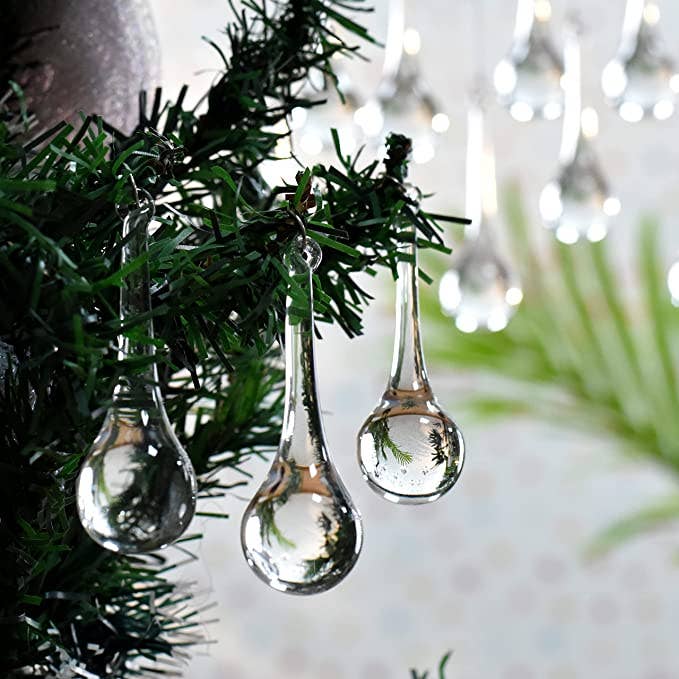 Daana Paani LLC - Wholesale Ornament Set - 20 Pieces Clear Teardrop Ornaments