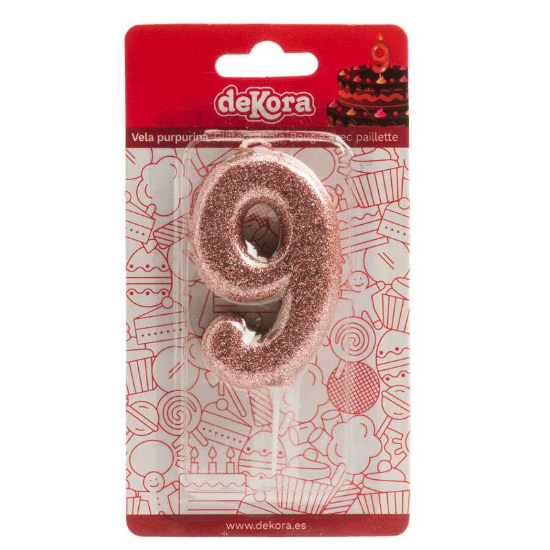 Birthday candle for cakes with pink glitter for wholesale on Faire26