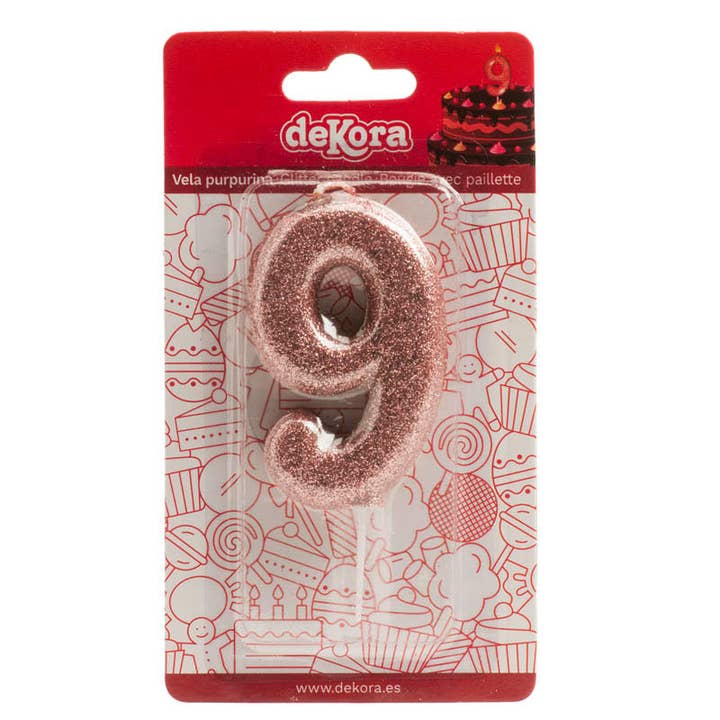 Birthday candle for cakes with pink glitter for wholesale on Faire26