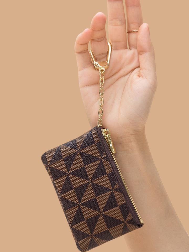 ...0827 Monogram Veganskt Läder Nyckelring Mynt Kortfodral SI-27951 för wholesale av 42POPS