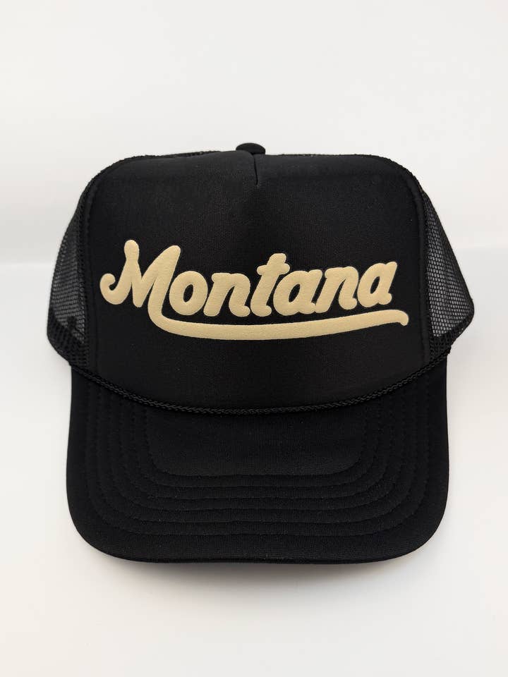 Montana Erwachsene Trucker Mütze: Schwarz für den Großhandel von Made of Mountains