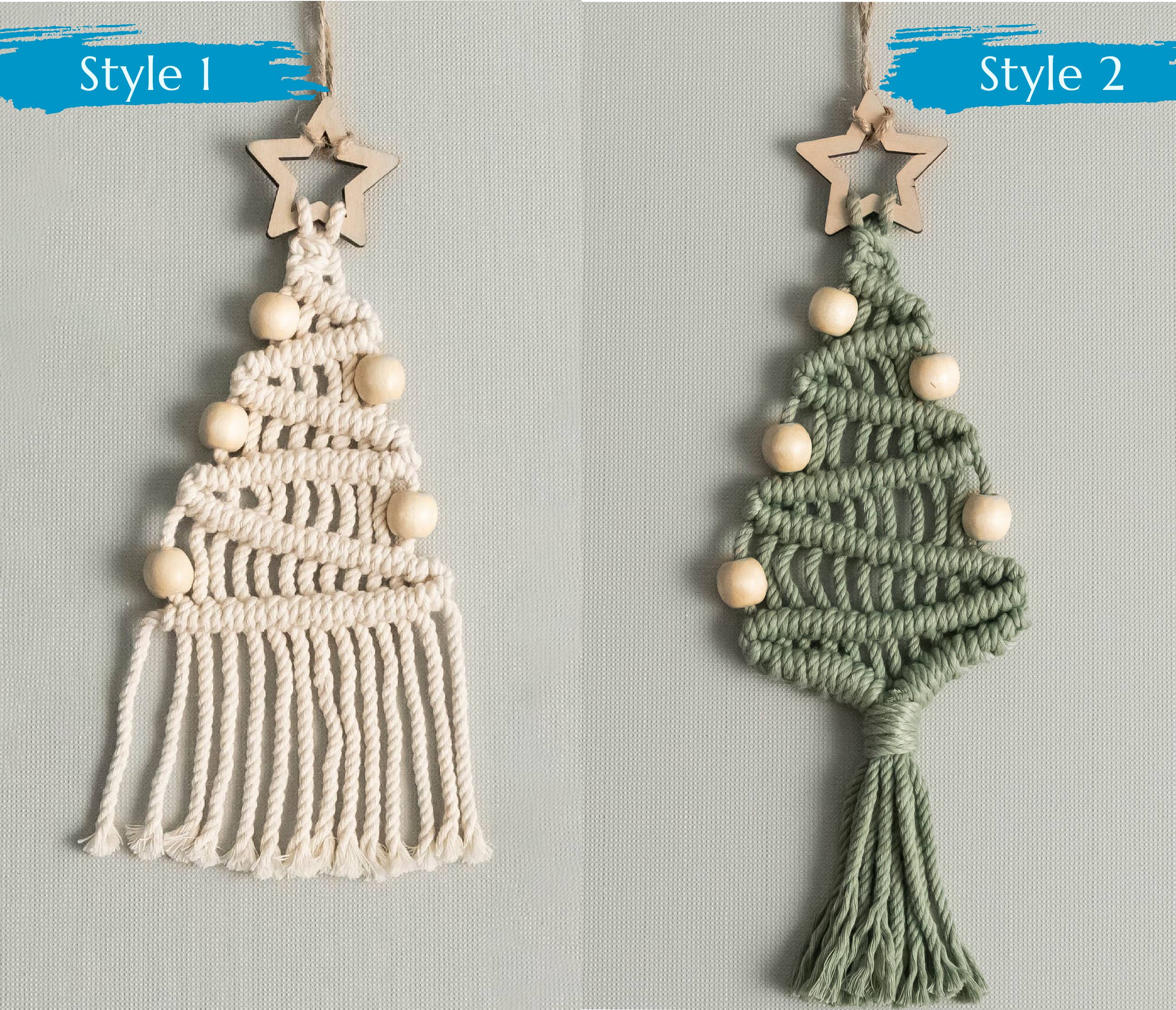 BeanDaikon – Engroshandel DIY-hobbysæt – DIY kit til macramé juletræ K242