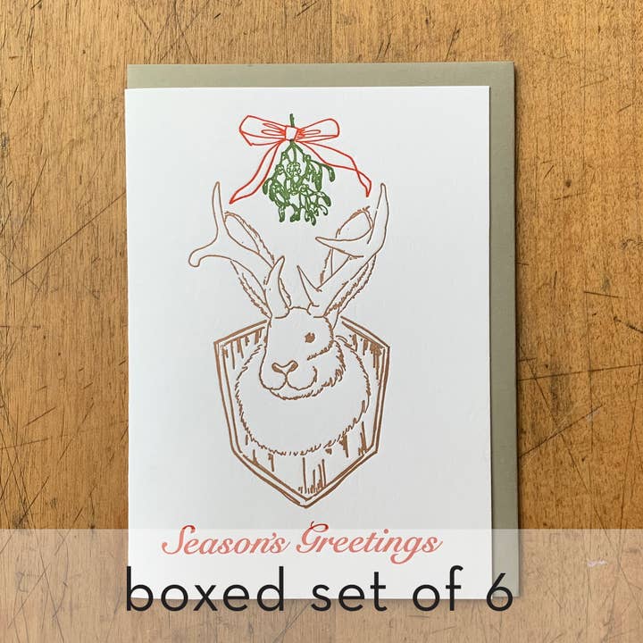 Jackalope Season Lot de 6 cartes de vœux pour la vente par Letterpress PDX